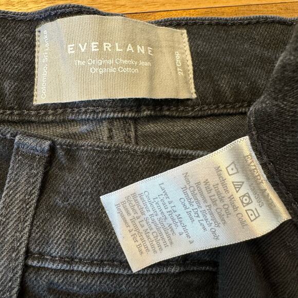 Everlane The Original Cheeky Jean Organic Cotton Straight Leg Sz 27 Black Denim - Picture 9 of 16